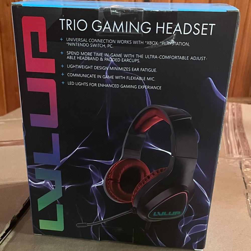 LVLUP Trio‎ Gaming Headset - Black and Red